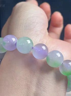 男女款翡翠手链紫罗兰圆珠手串