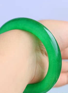 手镯女款玉手镯冰种帝王绿玉镯子
