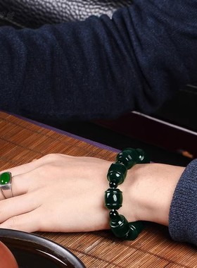 男女款和田玉手串青玉路路通手链