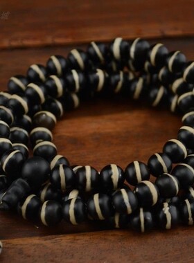 天然西藏高古一线药师天珠手串佛珠玛瑙108颗男女款玉石手链包邮