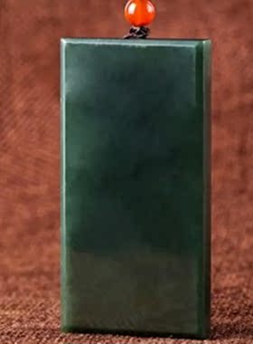和田玉青玉关公头像玉牌情侣款武财神吊坠天然玉石细料精雕男士挂