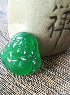 女款玛瑙冰种绿玉髓吊坠玛瑙佛