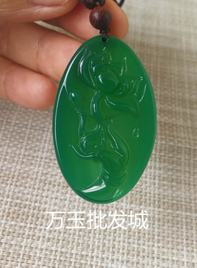 天然玛瑙玉佩项坠花开富贵毛衣链