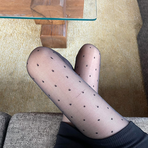 吾等是猫黑丝袜女性感图案波点ins网红复古超薄jk高透辣妹连裤袜 - 图1