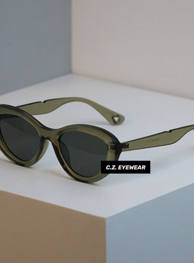 粗框猫眼ins方圆脸高级感墨镜