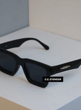 美式粗框内凹设计茶色太阳眼镜