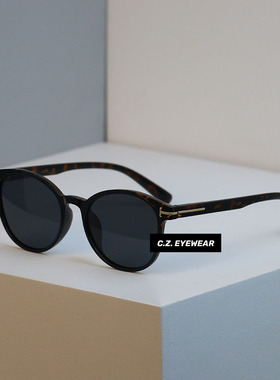 新款TF同款韩版红色墨镜圆框防晒