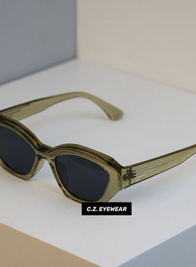 vintage猫眼小脸潮酷墨镜配近视