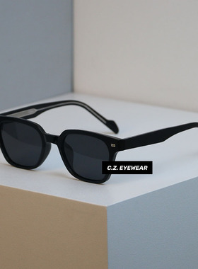 美式复古方形防紫外线近视墨镜