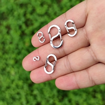 Miniature mini 8 word button 316 stainless steel S type spring buckle quick hanging key clasp hand chain necklace length adjustment buckle