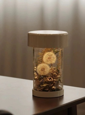 永生花杯DIY法式调光小夜灯自制花器器皿玻璃罩摆件礼品盒伴手礼