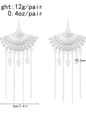 复古耳环少数民族镂空扇形耳坠