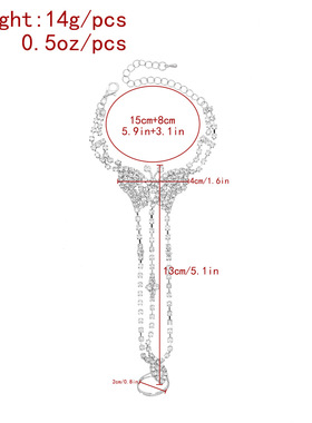 新款闪砖蝴蝶手链水钻爪链连指