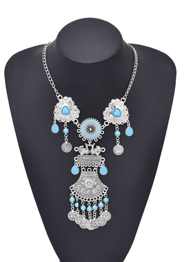 新款复古金流苏项链女