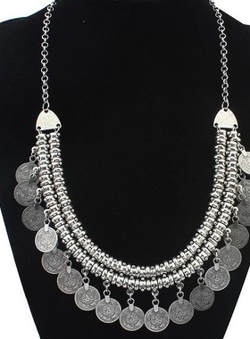 波西米亚复古钱币项链