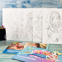 touch mark hand-painted line manuscript This cartoon character painted drawings Ben Macpen on a copy of the picture book