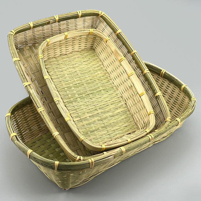 Storage living room kitchen household square woven bamboo basket