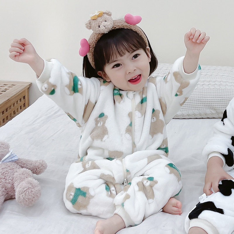 儿童连体睡衣秋冬季加厚法兰绒女宝宝家居服珊瑚绒婴儿睡袋防踢被,淘宝优惠券,粉丝福利购,淘宝优惠卷