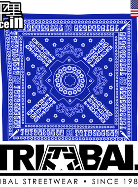 【北京现货】TRIBAL GEAR 方巾BANDANA街舞西海岸街头匪帮 黑蓝红