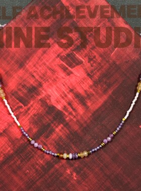 【春之序曲】捷克珠淡紫色氛围感双层手工串珠小众项链新