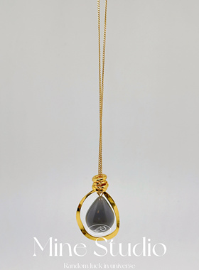 Mine Studio｜新年格雷灰多切面闪亮项简约轻奢毛衣链长款路路通