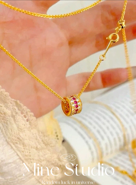 Mine Studio｜新年《蔷薇》玫粉色路路通项链爆闪满钻手链锁骨链