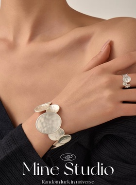 Mine Studio·新款不规则圆勺烧白手镯戒指女轻奢小众设计高级感