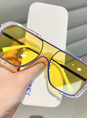 202新款全框架网红墨镜连体片双梁开车用太阳镜防紫外线大框眼镜