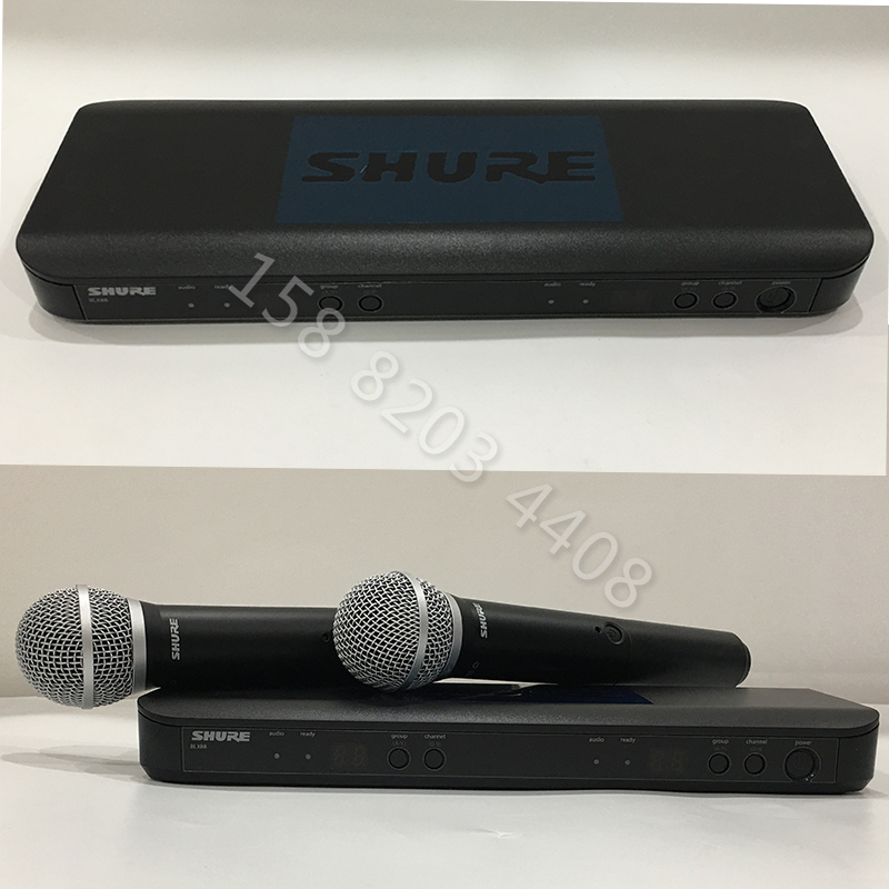 Shure/舒尔BLX288/PG58 一拖二无线麦克风双手持话筒直播录音K歌 - 图2