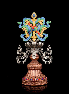 藏式民族风彩绘八宝摆件13cm