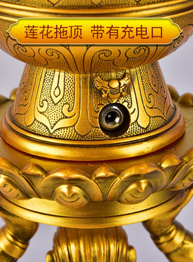 藏式树脂充电天女电子酥油灯摆件