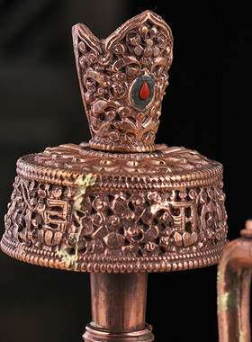 尼泊尔密宗灌顶法器红铜鎏金净水
