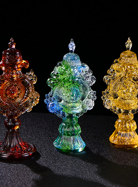 民族供具古法琉璃组合八吉祥摆件密宗供奉吉祥八宝总集用品