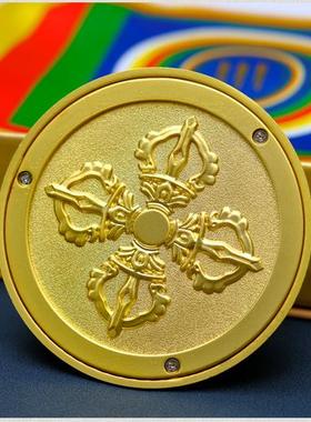 钢制十字金刚杵莲花任运事成旗息增怀诛桌面摆件桌旗礼盒装包邮