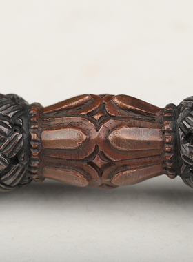 尼泊尔密宗用品 供具纯铜三面普巴金刚杵金刚撅底座大号摆件