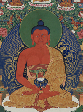 普瑞德阿弥陀极乐世界西藏密宗挂画手工精裱民族风印刷唐卡装饰画