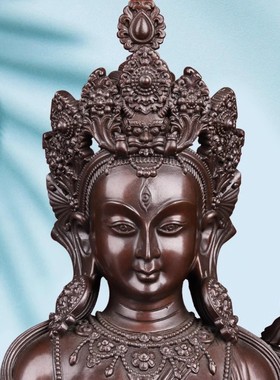 密宗白度母佛像摆件迷你小佛像随身带纯铜3寸5寸7寸1尺铜佛像