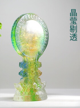 密宗用品琉璃准提镜居家用镜佛前摆件供具民族风准提佛母像宝