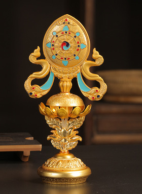 藏式民族风彩色合金八吉祥摆件