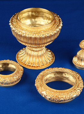 尼泊尔纯铜密宗供奉摆件佛台