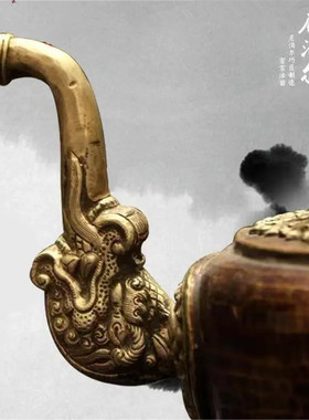 尼泊尔进口手工铜器酥油壶火炉