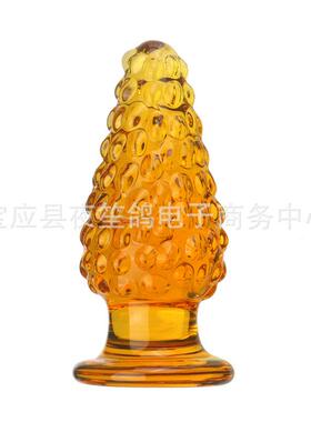 另类抚慰精美玩具茶色圣诞树拐杖造型透明玻璃按摩棒局部穴位奇形