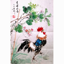 The hand-painted celebrity Dong Qing has four feet and three open boutique to write the Flower Bird Gift Certificate Home Decoration Collection of the Flower Bird Gift