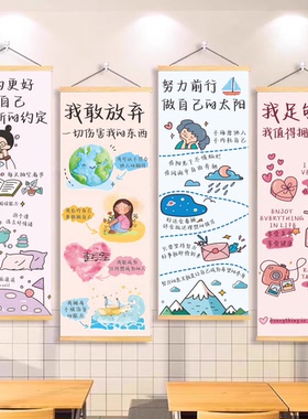 你要快乐乐观情绪装饰挂画拒绝焦虑卧室寝室宿舍书房墙面海报贴纸