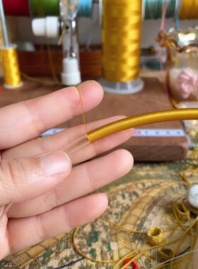 手工编织婴儿童宝宝金锁项圈满月百天周岁礼高端项链绳子双圈多挂