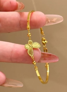 在逃公主古法金色蝴蝶手链女小红书同款设计时尚轻奢百搭手饰品铃