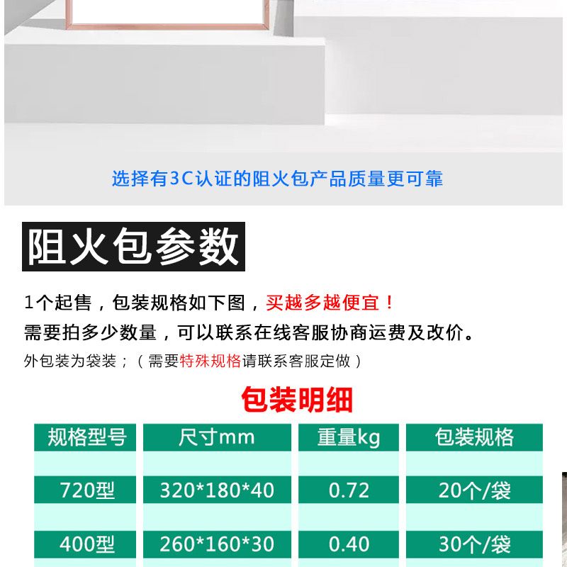 国标防火包阻火包枕膨胀型工地电力消防电缆竖井桥架防火沙包封堵 - 图2