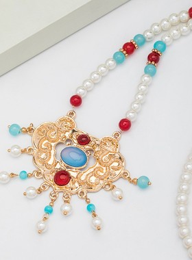 璎珞项链马面裙汉服配饰背云流苏明制吊坠新中式项圈订婚古风饰品