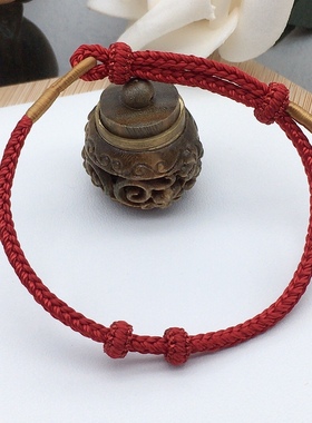 编织半成品手绳可穿黄金珠红手链