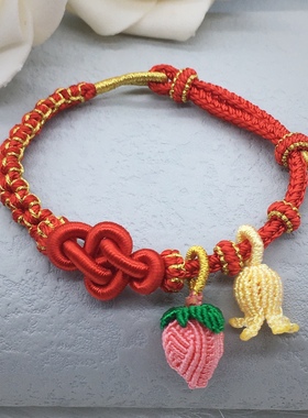 如意桃花结半成品穿珠手绳女红绳